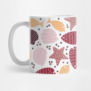 Pastel tropical fish summer pattern Mug